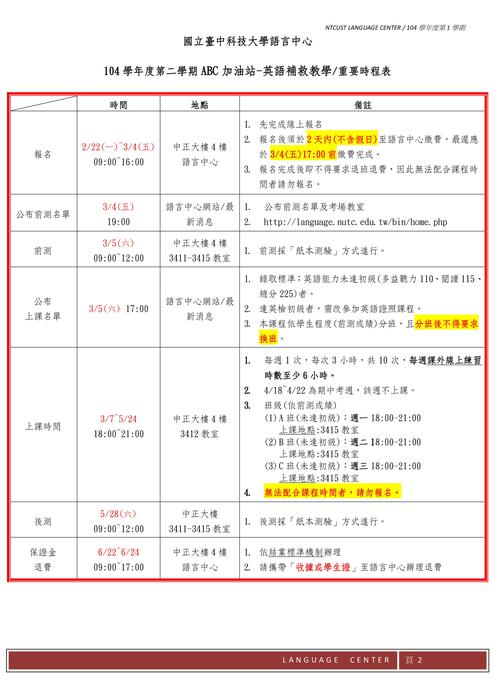 104-2「ABC加油站」英語補救教學課程簡章圖片