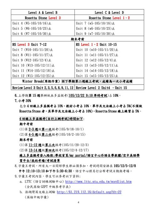 日間部大一英文評分標準圖片