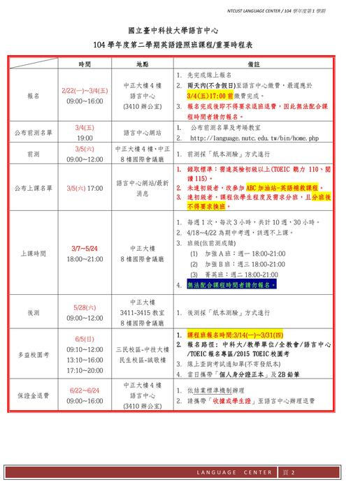 104-2多益英語證照班課程簡章圖片