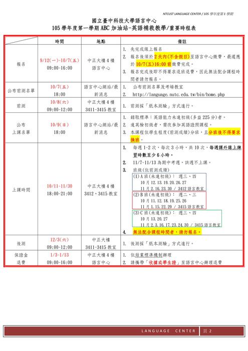 105-1「ABC加油站」英語補救教學課程簡章圖片